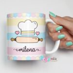 Caneca Minhas Receitas Candy Color com Nome