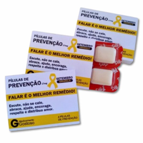 50 chiclete flics Caixa Setembro Amarelo - Imagem 5