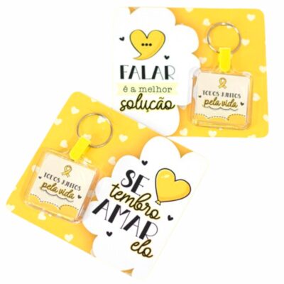 100 Chaveiros + 100 Card Setembro Amarelo