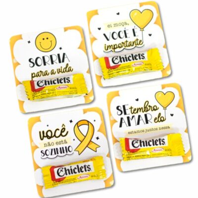 30 Tag com chiclete Setembro Amarelo