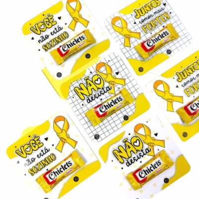 100 Tag com chiclete Setembro Amarelo