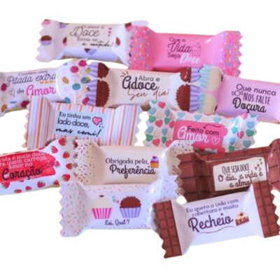 500 Balas com Frases Doces Confeitaria