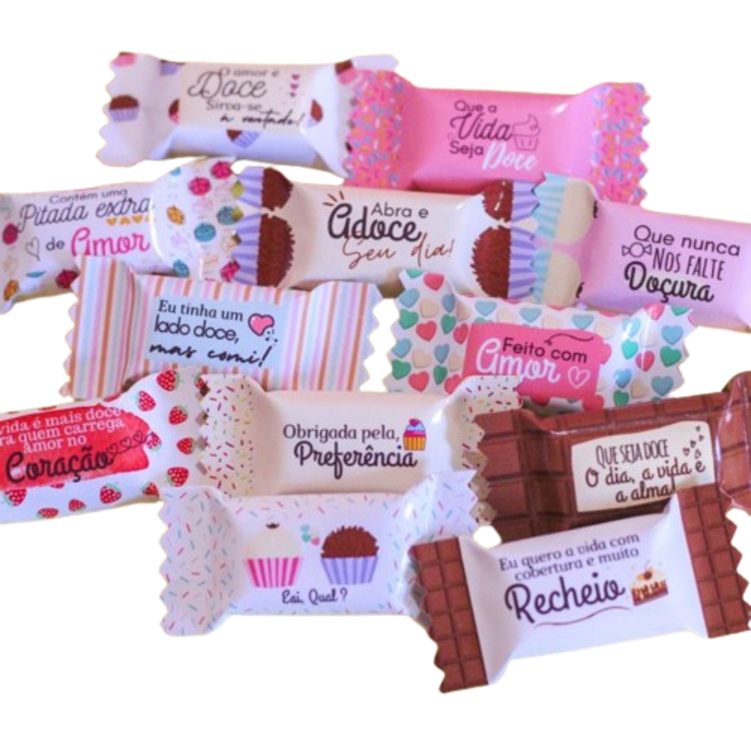 500 Balas com Frases Doces Confeitaria