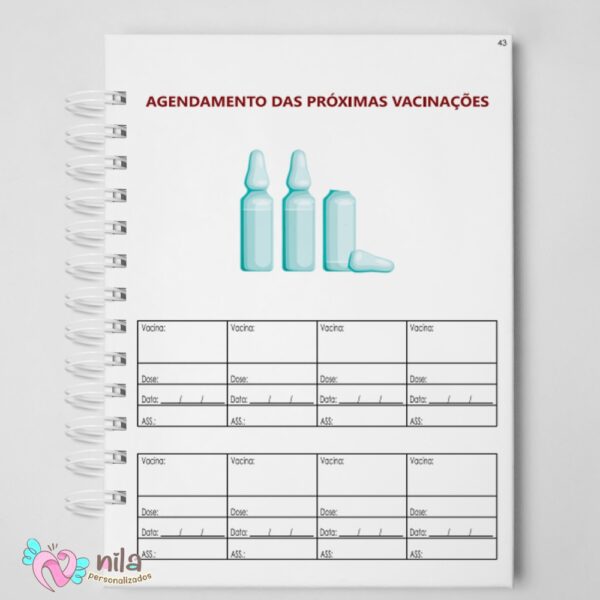Caderneta de Vacinação Adulto com Capa Personalizada Modelo 01 - Imagem 5