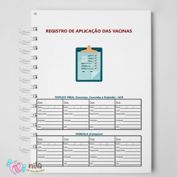 Caderneta de Vacinação Adulto com Capa Personalizada Modelo 01 - Imagem 4