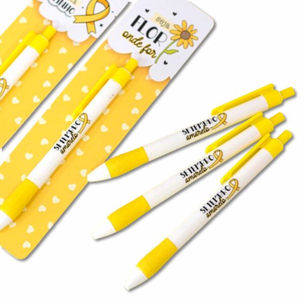 Kit com 100 Card + 100 Canetas Personalizadas Setembro Amarelo - Imagem 2