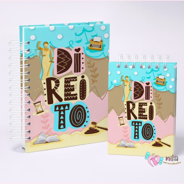 Kit Presente Caderno com Bloco e Caneta Direito Cute