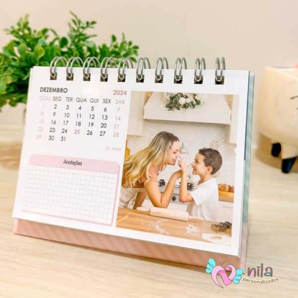 Calendário de Mesa 2025 Com foto Mês a Mês