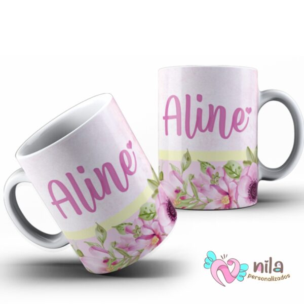 Caneca com Nome Floral