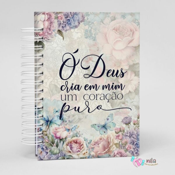 Caderno Personalizado com Nome - Ó Deus Cria em Mim