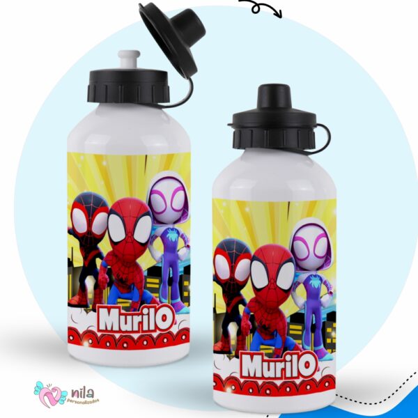 Garrafa Squeeze para Escola de alumínio Branco Personalizada