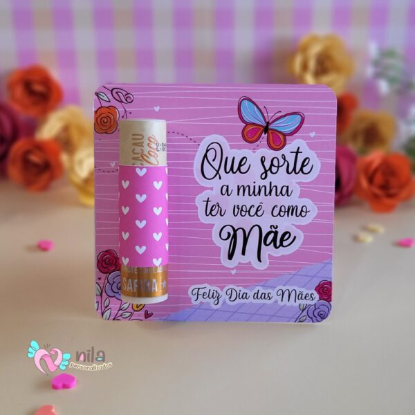 50 Card com Manteiga de Cacau Personalizada Mães