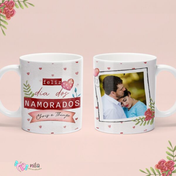 Caneca Casal com Foto - Feliz dia dos Namorados