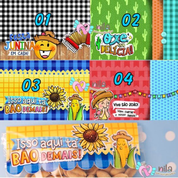 10 Lapelas para Saquinho 10×14 Festa Junina Arraia - Image 2