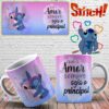 Caneca de Vidro Jateada - Casal Stith e Angel Namorados