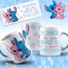 Caneca de Vidro Jateada - Casal Stith e Angel Namorados
