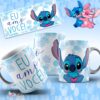 Caneca de Vidro Jateada - Casal Stith e Angel Namorados