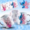Caneca de Vidro Jateada - Casal Stith e Angel Namorados