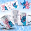 Caneca de Vidro Jateada - Casal Stith e Angel Namorados