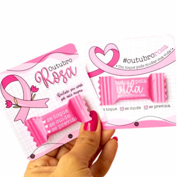 30 Card + 30 Balas Outubro Rosa