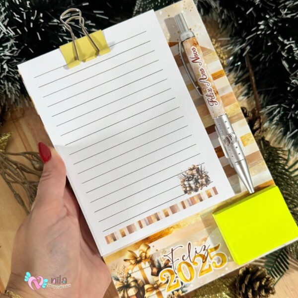 Kit com 30 Mini Plancheta com Bloco, Post it, Caneta