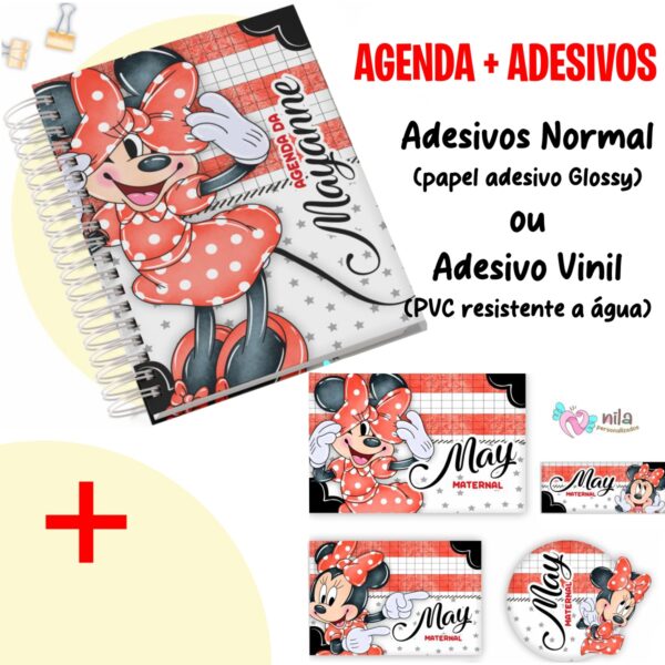 Agenda Escolar Personalizada 2 dias por folha  + Adesivos