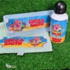 Kit Garrafa Squeeze de alumínio + 2 toalhinhas de Rosto para Escola