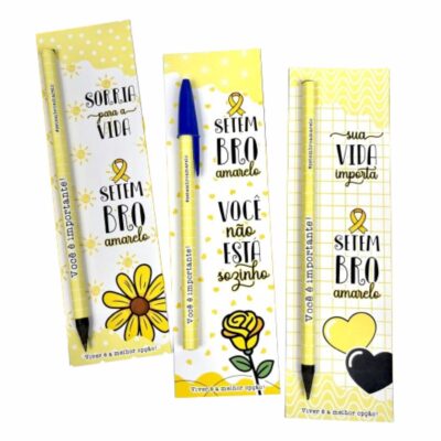 50 Porta caneta+ 50 caneta Setembro Amarelo