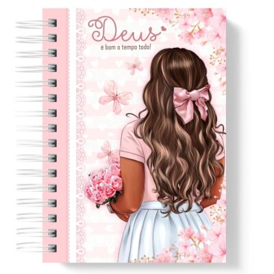 Caderno Universitário Personalizado com Nome - Deus é Bom o Tempo Todo!