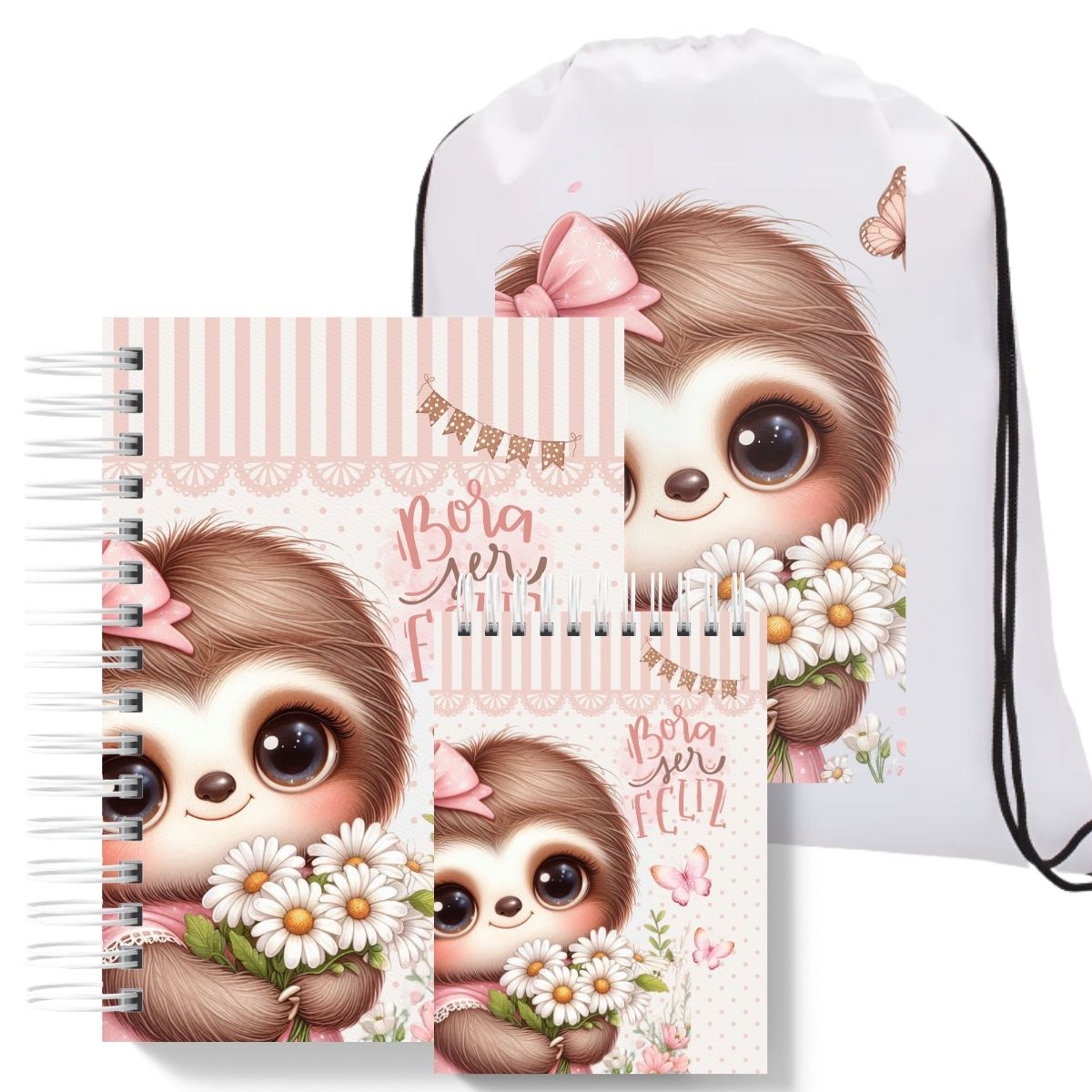 Kit Presente Preguiça Rosa