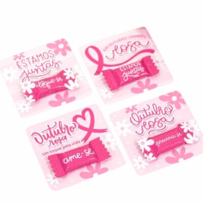 30 Card + 30 Balas Outubro Rosa