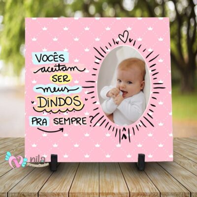 Azulejo Personalizado Aceitam ser meus Dindos