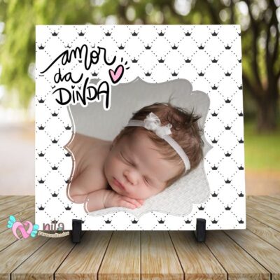 Azulejo Personalizado amor da Dinda ou Dindo