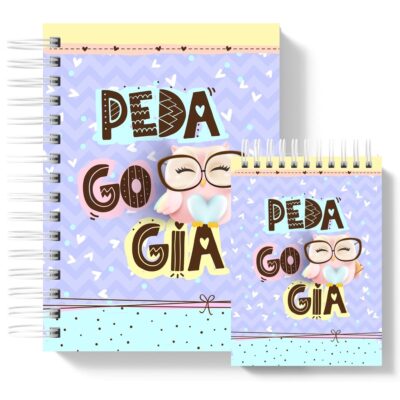 Kit Presente Caderno + Bloco Corujas Fofas