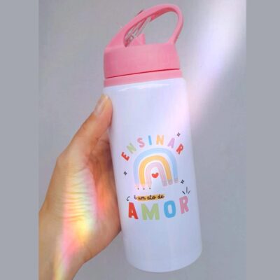 Squeeze de Alumínio com Tampa Colorida Personalizada