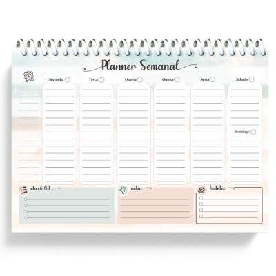 Planejamento Semanal de Mesa Neutro