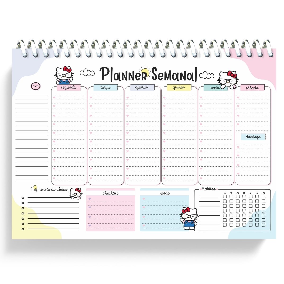 Planejamento Semanal de Mesa Gatinha Fofa - Imagem 2