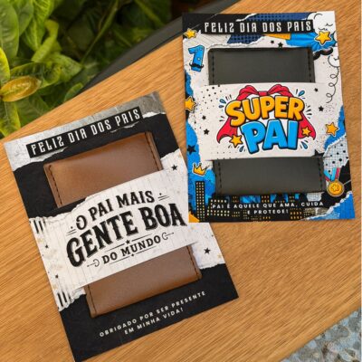 100 Carteira Porta Cartão com Card Dia dos Pais