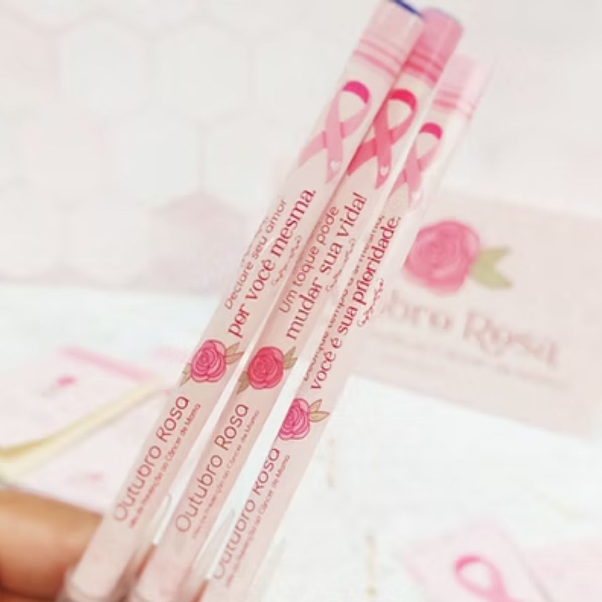 Kit com 30 Canetas + 30 Card Outubro Rosa - Imagem 2