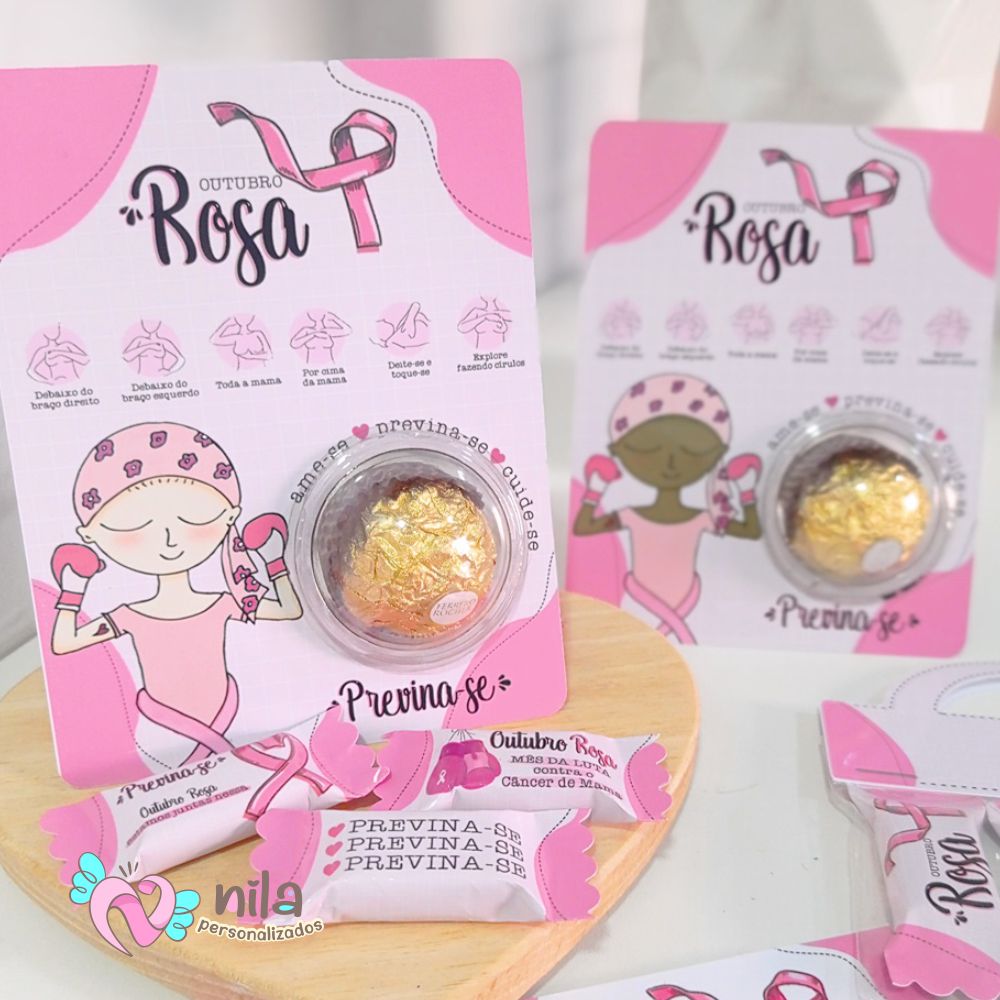 30 Cartões com Blister Outubro Rosa