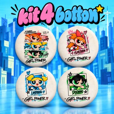 Kit Botton 4 Broche Pin Girl Power