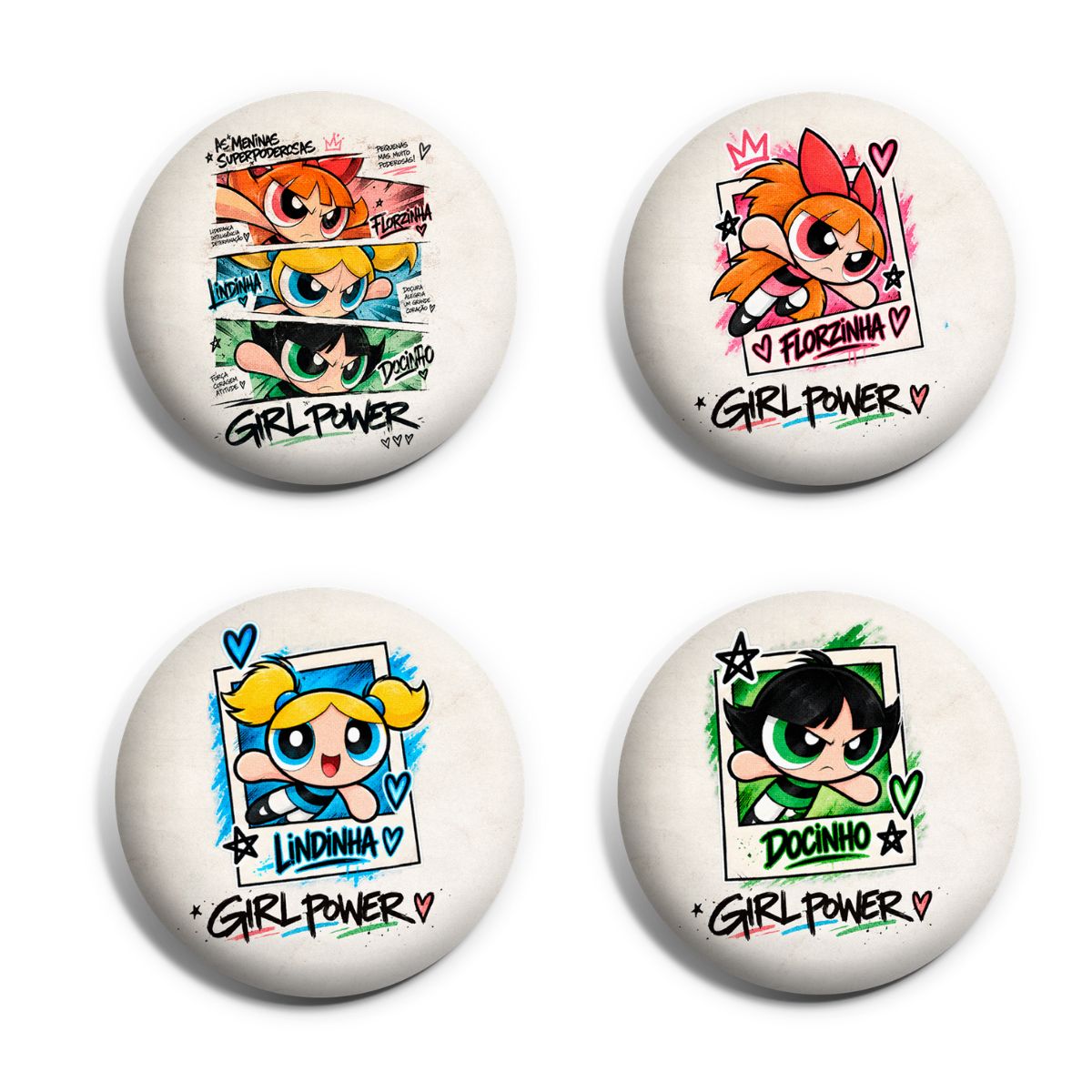 Kit Botton 4 Broche Pin Girl Power - Imagem 2