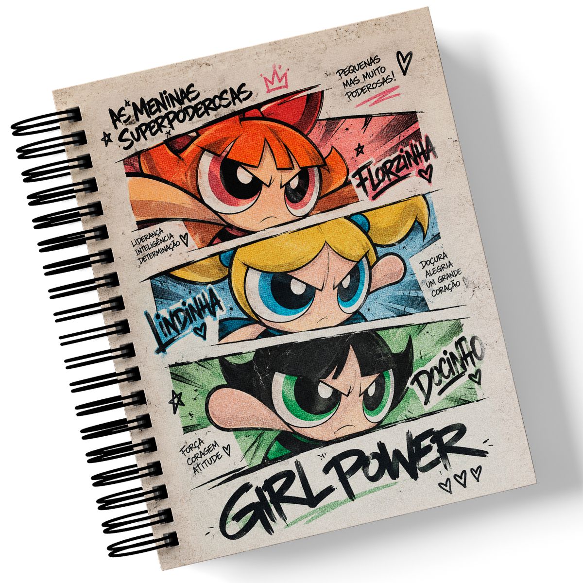 Caderno Meninas Poderosas A5 personalizado com nome na capa
