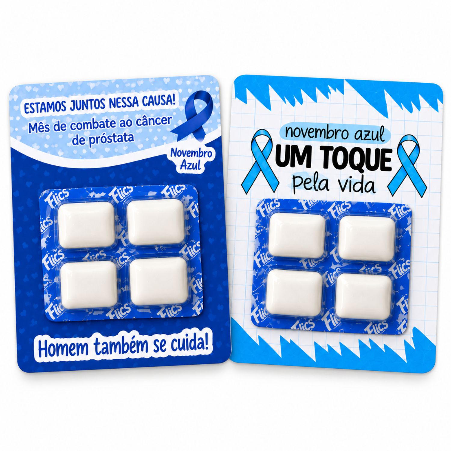 100 Chiclete com Card Novembro Azul