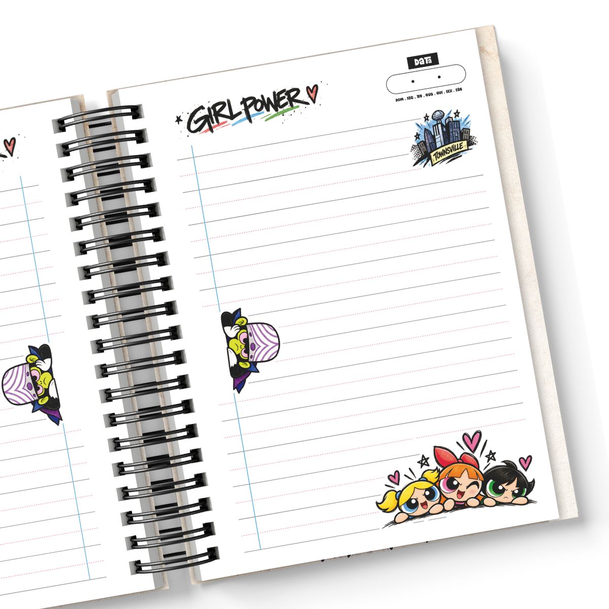 Caderno Meninas Poderosas A5 personalizado com nome na capa - Imagem 2